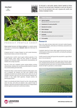 Holy Basil Product Profile Sheet PDF